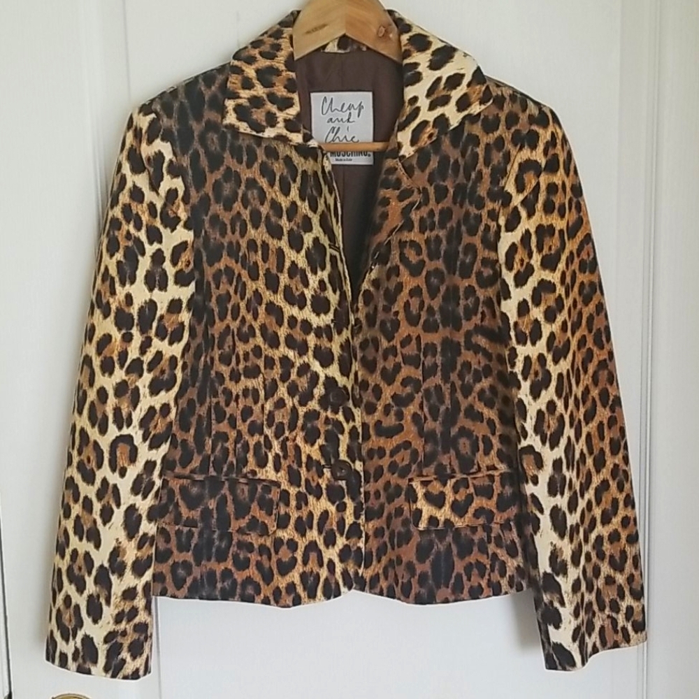 Vintage 90s Moschino Jacket Blazer Leopard